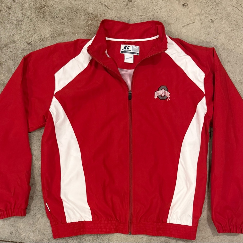 Ohio State Team Issue Jacket - Large - Full Zip - Russell Athletic - OSU Logo
